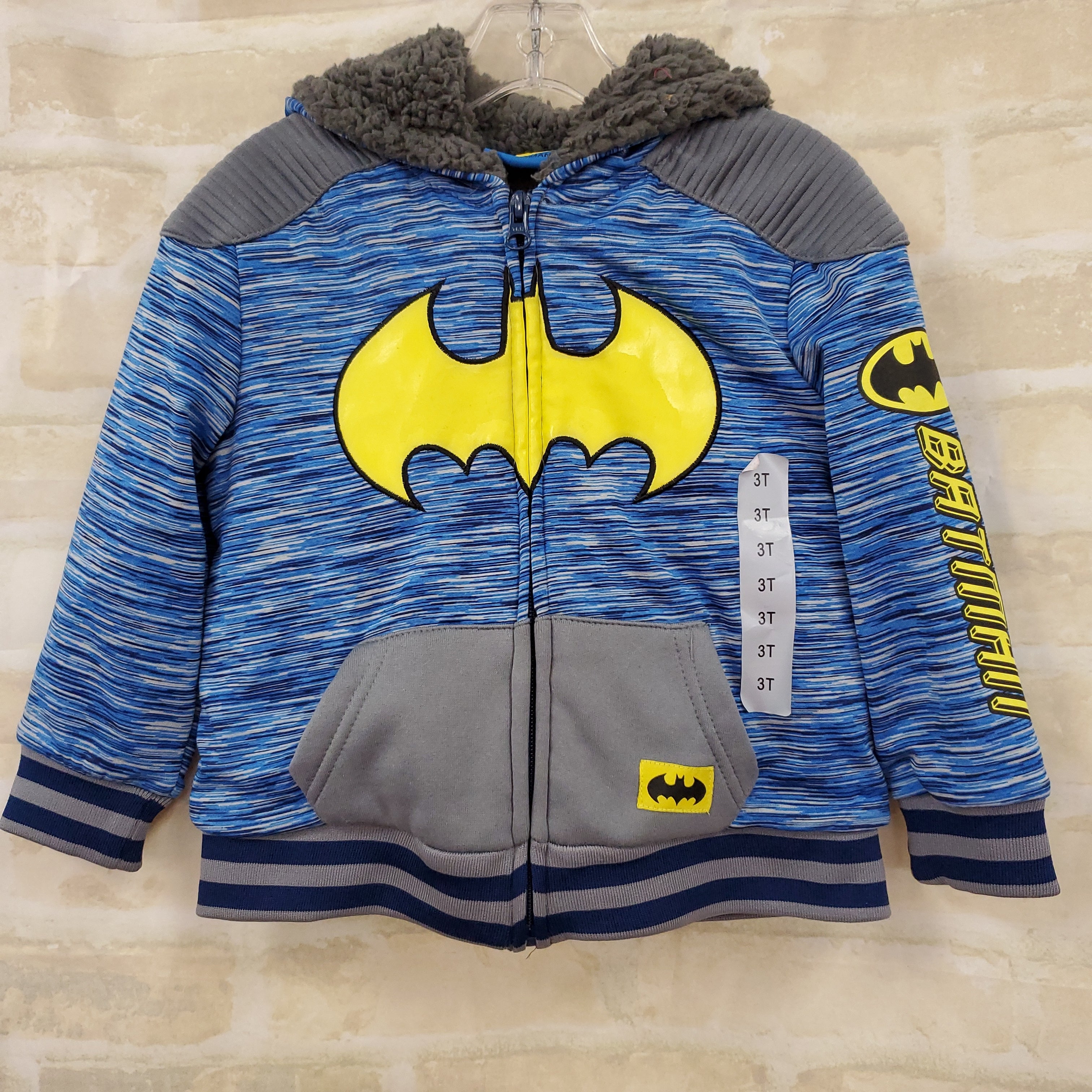 Batman boys New jacket hooded lined 3T