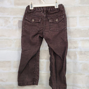 Arziona Jeans boys pant brown/black corduroy buttons zips 18-24m