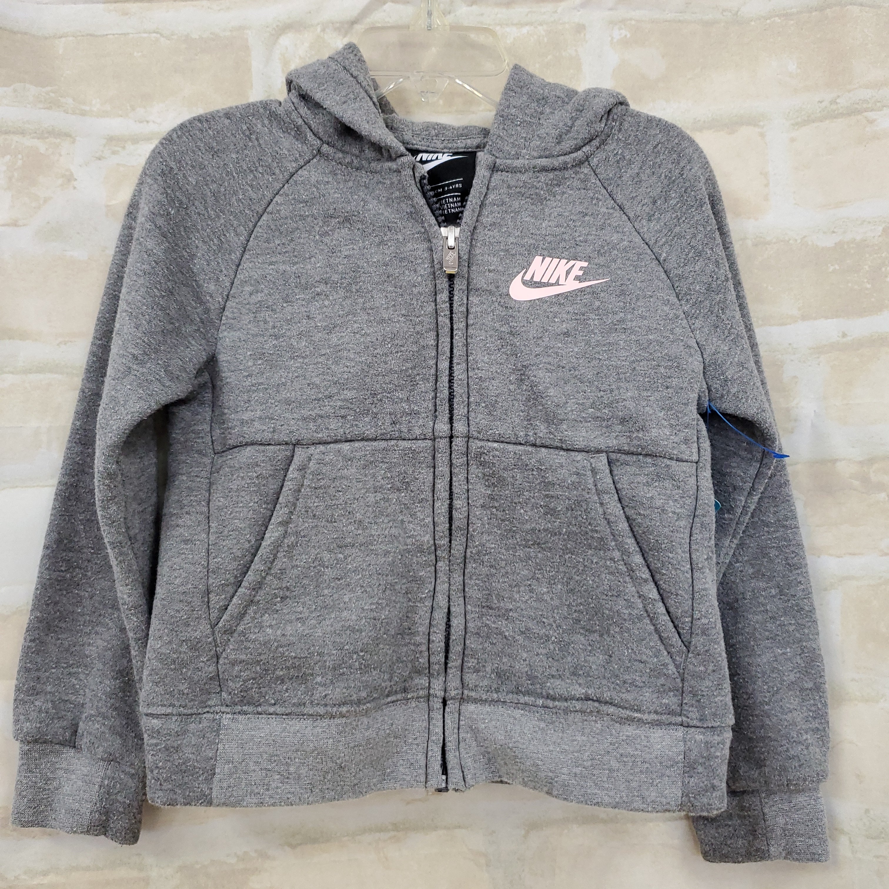 Nike girls sweatshirt gray hooded zip up 4