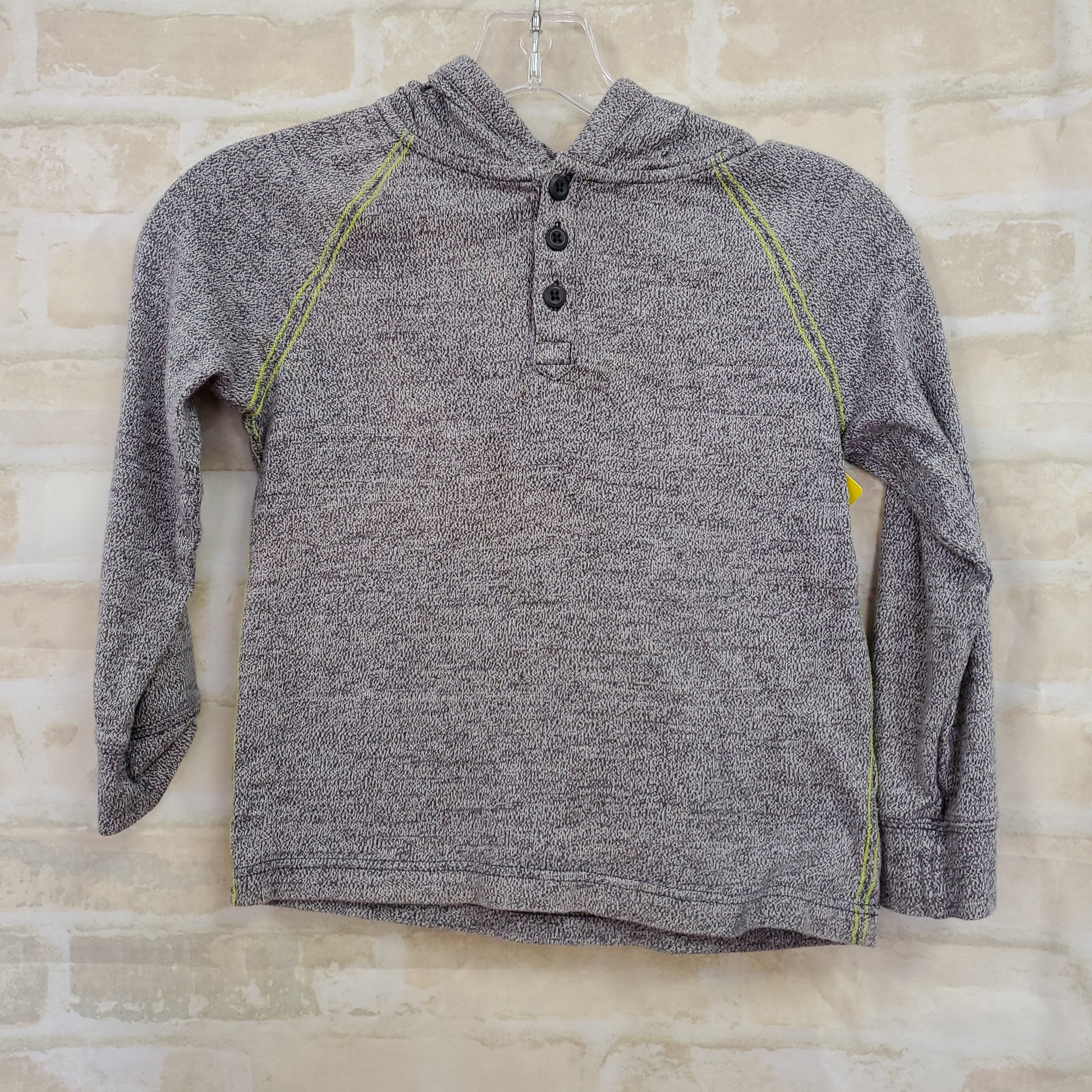 Gymboree boys top gray knit L/S hooded 7