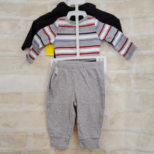 Koala baby boys  3pc set black tux onesiegray stripe onesie gray pants 0-3m