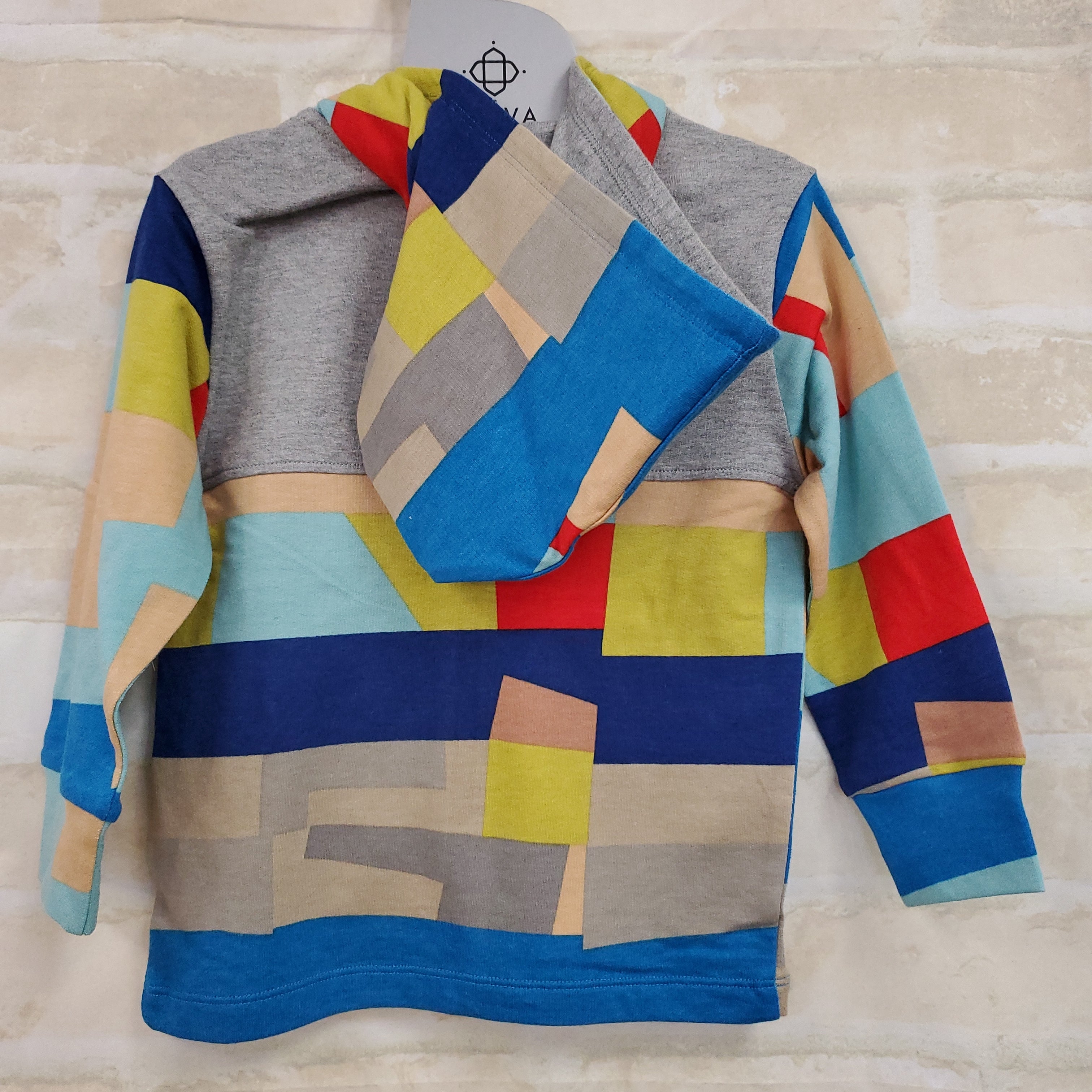 Satva New boy/girl jacket multi color organic cotton hooded zips 3T