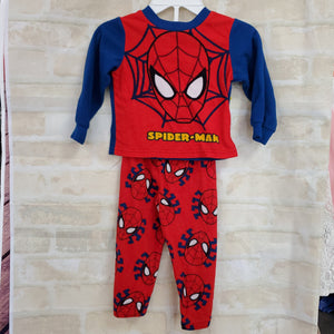 Spiderman boys 2pc pjs top red and blue pants red print 3