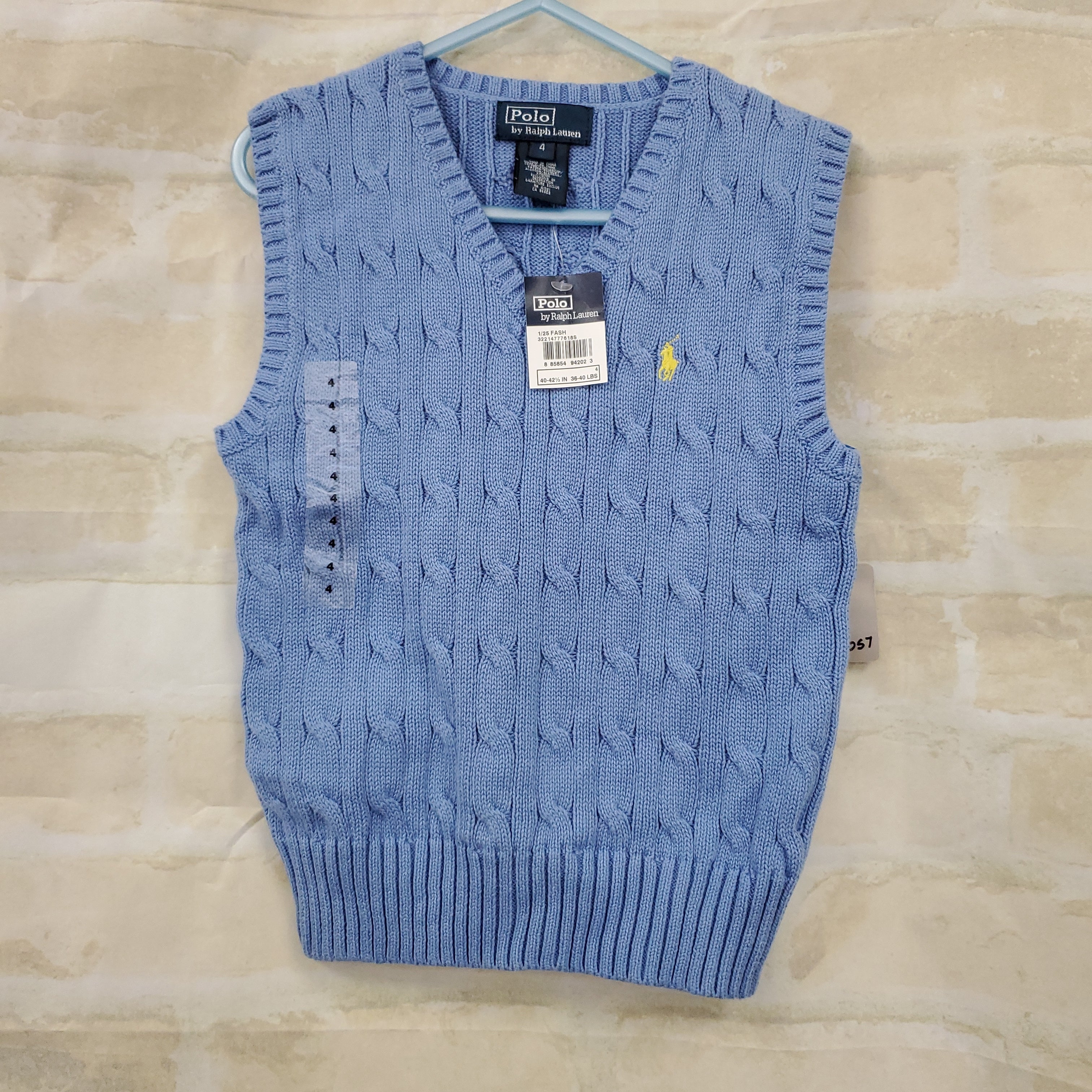 Polo Ralph Lauren boys New blue vest knit 4