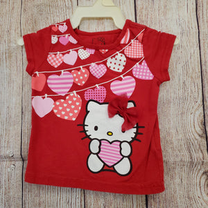 Hello Kitty baby girls red top decale on front s/s sz12