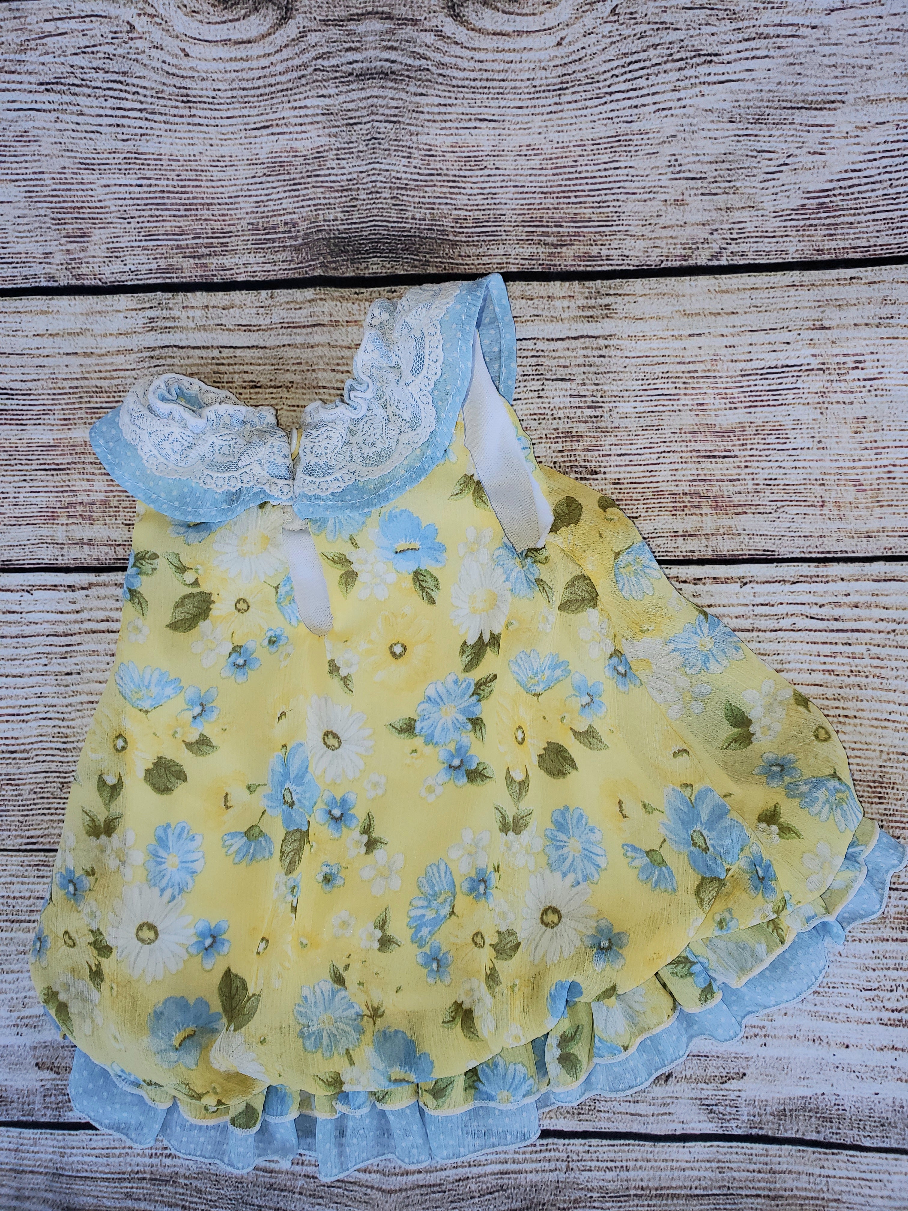 Baby Girl yellow flower dress sz 3-6 months