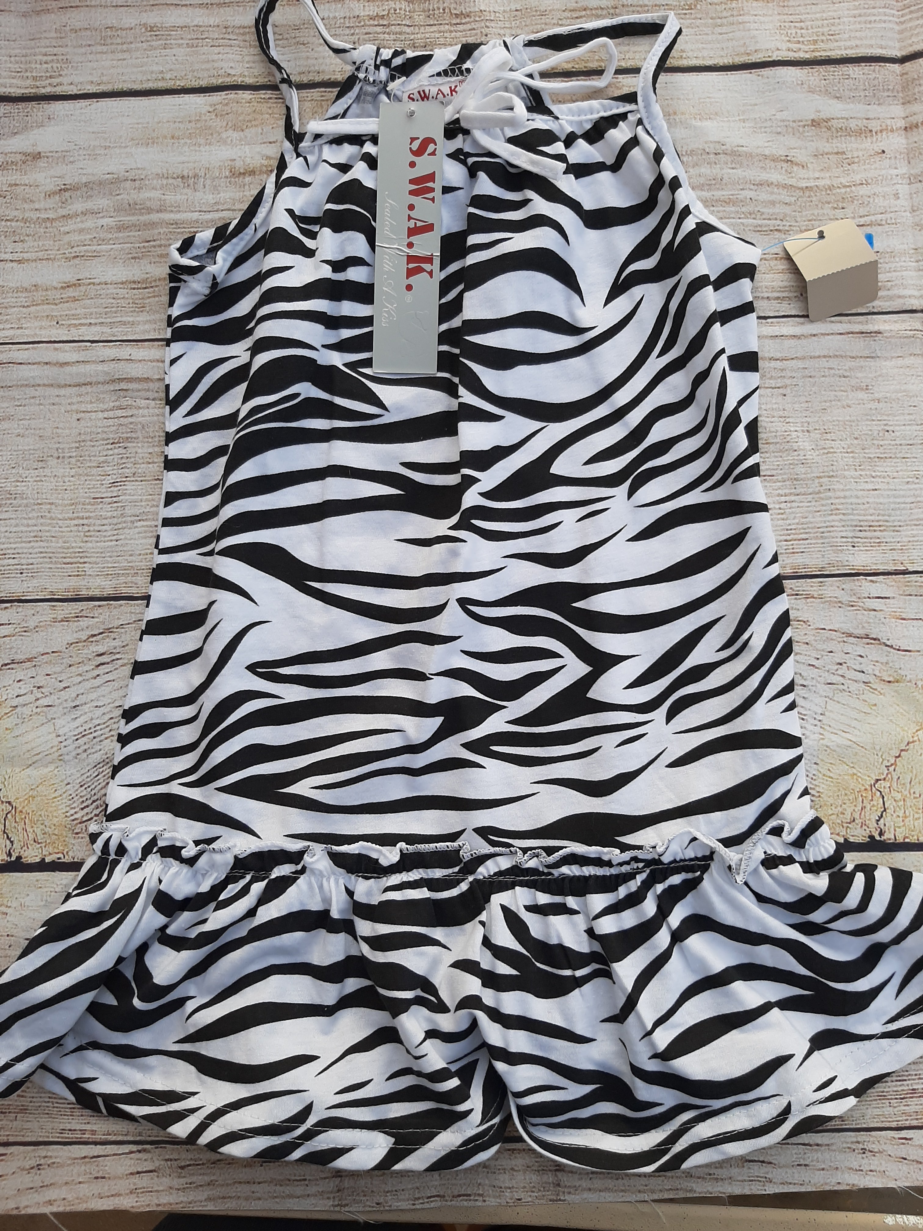 NEW S.W A.K Summer Zebra Sundress sz 5