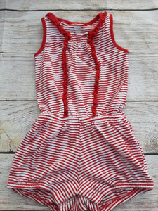 Old Navy Girls red strope Romper sz 12 mo
