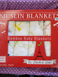 New Muslin Swaddle Blankets 4ct