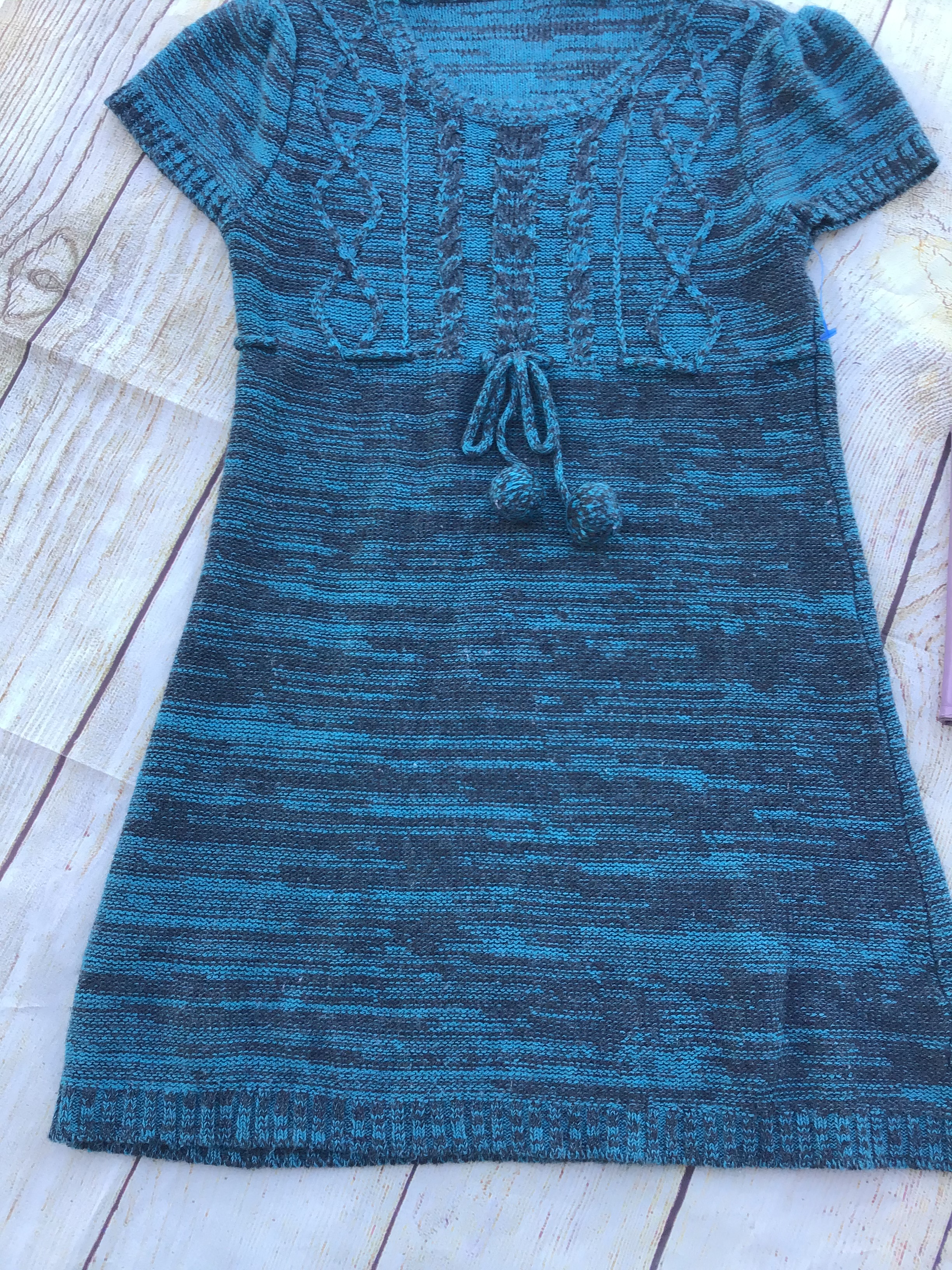 Heart n Crush Girls Knit Blue Gray Sweater Dress sz 10-12