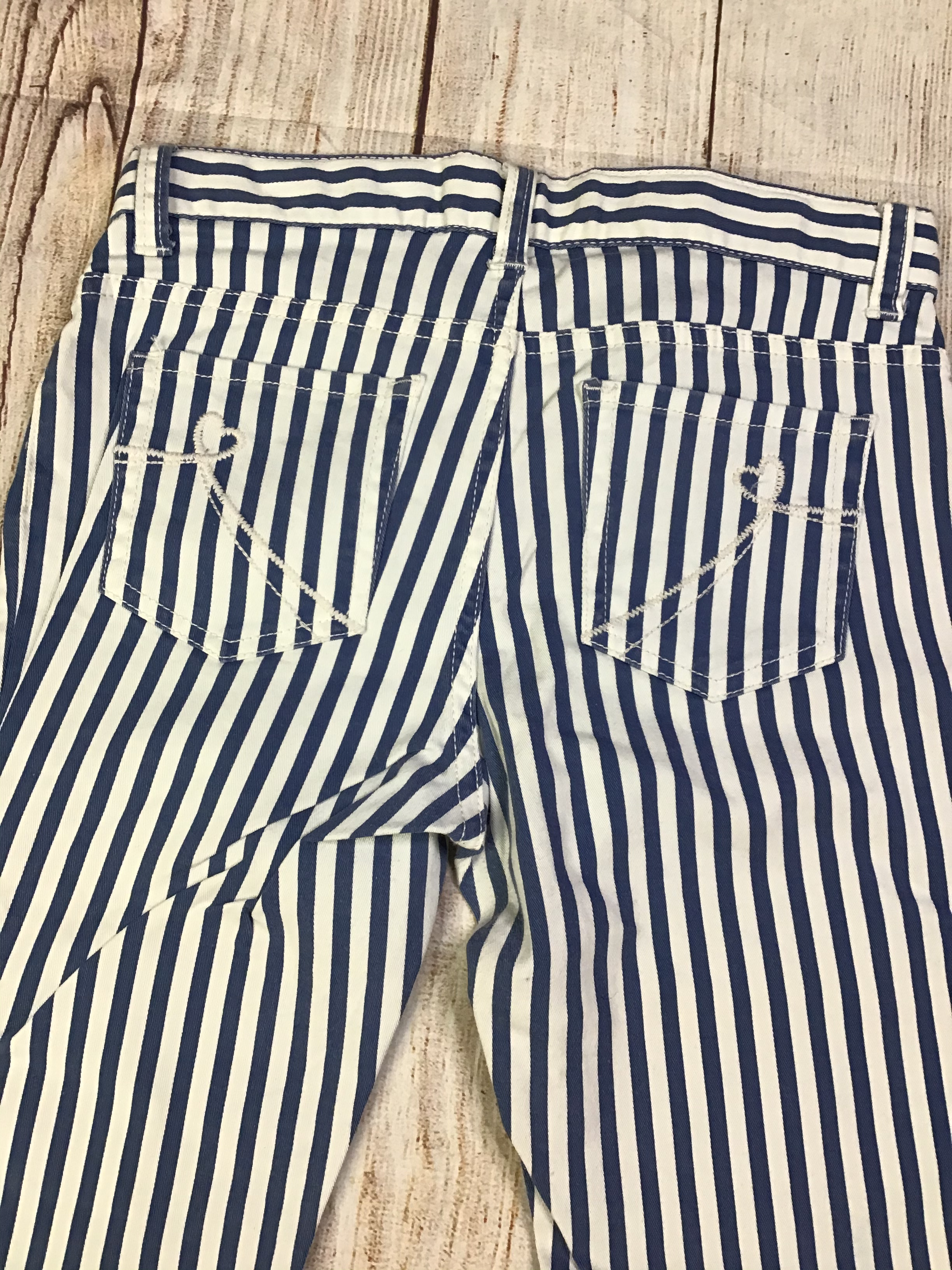 The Children’s Place Girls Blue White Stripe  Stretch Jeggings sz 12
