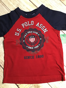 U.S Polo Assn. Boys Red Blur Short Sleeved Top sz 3T