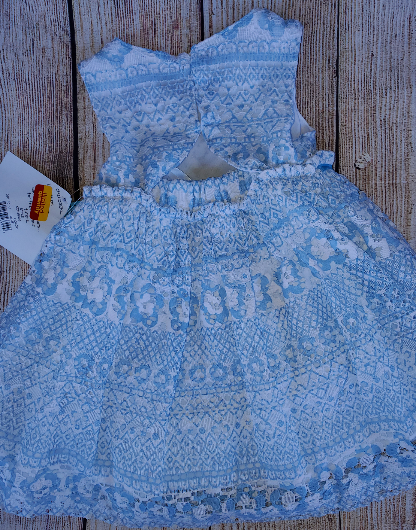 New Baby girl  blue and white  dress sz 12 months