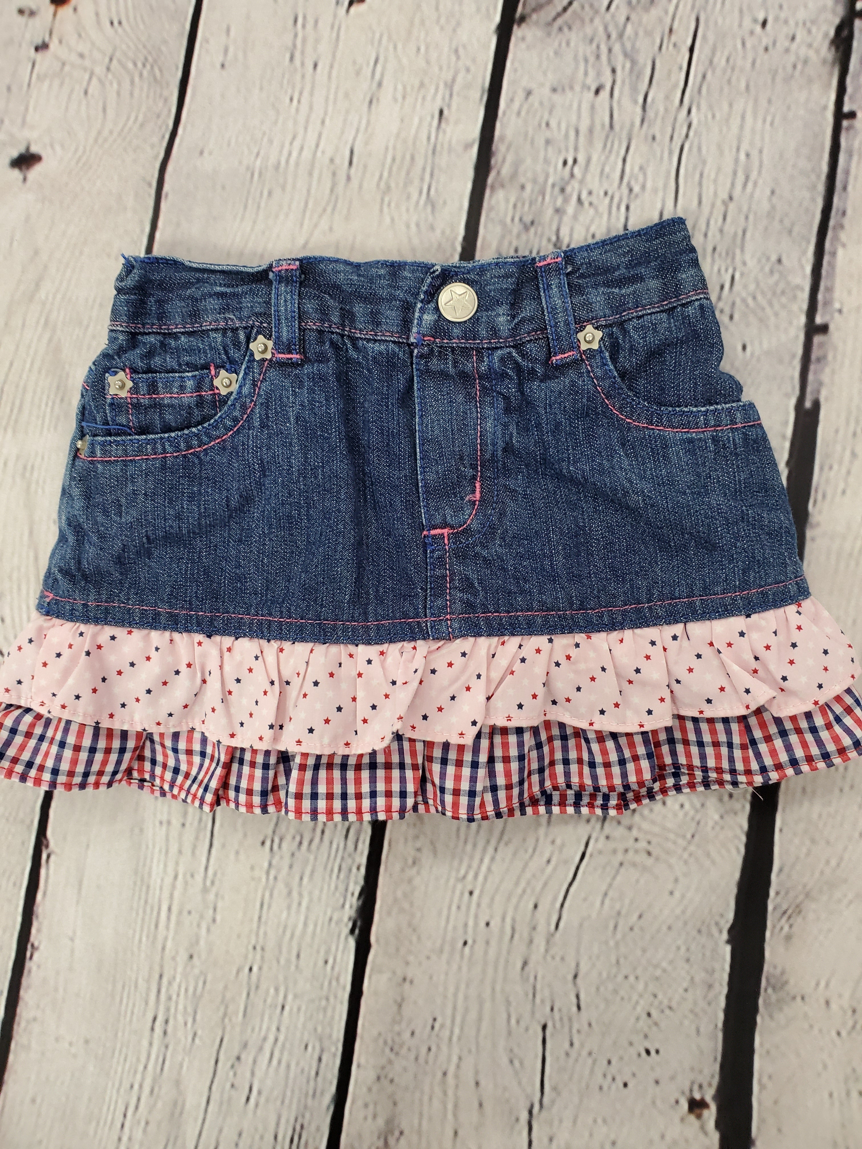 Fun to the Fourth denim shorts with bloomers sz 24 months