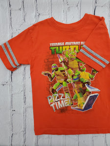 Nickelodeon boys orange tshirt ninja turtles sz 5-6