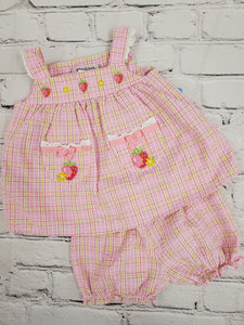 Youngland girls 2pc dress with bloomers  sz 0-3m