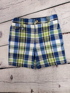 Boys blue plaid shorts sz3