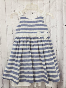Tahari girls dress blue striped 5