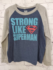 Superman boys tshirt gray L/S 7
