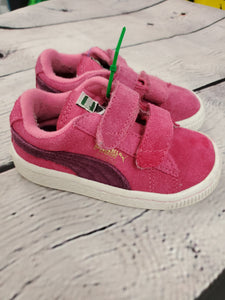 Puma girl tennis shoes velcro pink 5