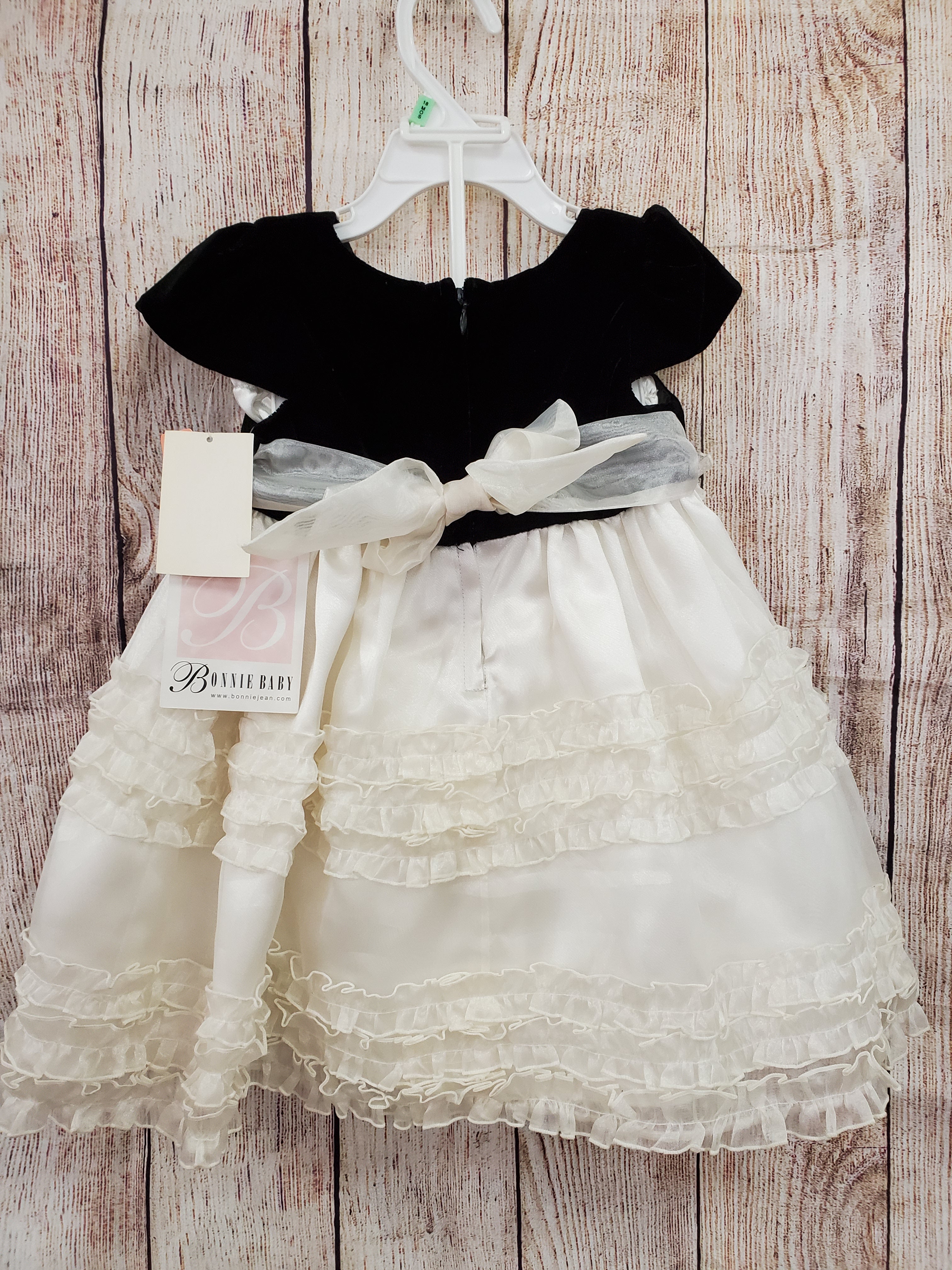 Bonnie Baby baby girls New dress black  and white 18m