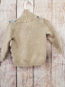 Gymboree baby boy sweater beige button down 6-12m