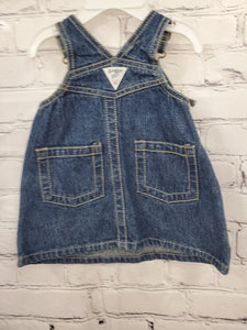Oshkosh baby girl overalls blue denim jean 0-3m