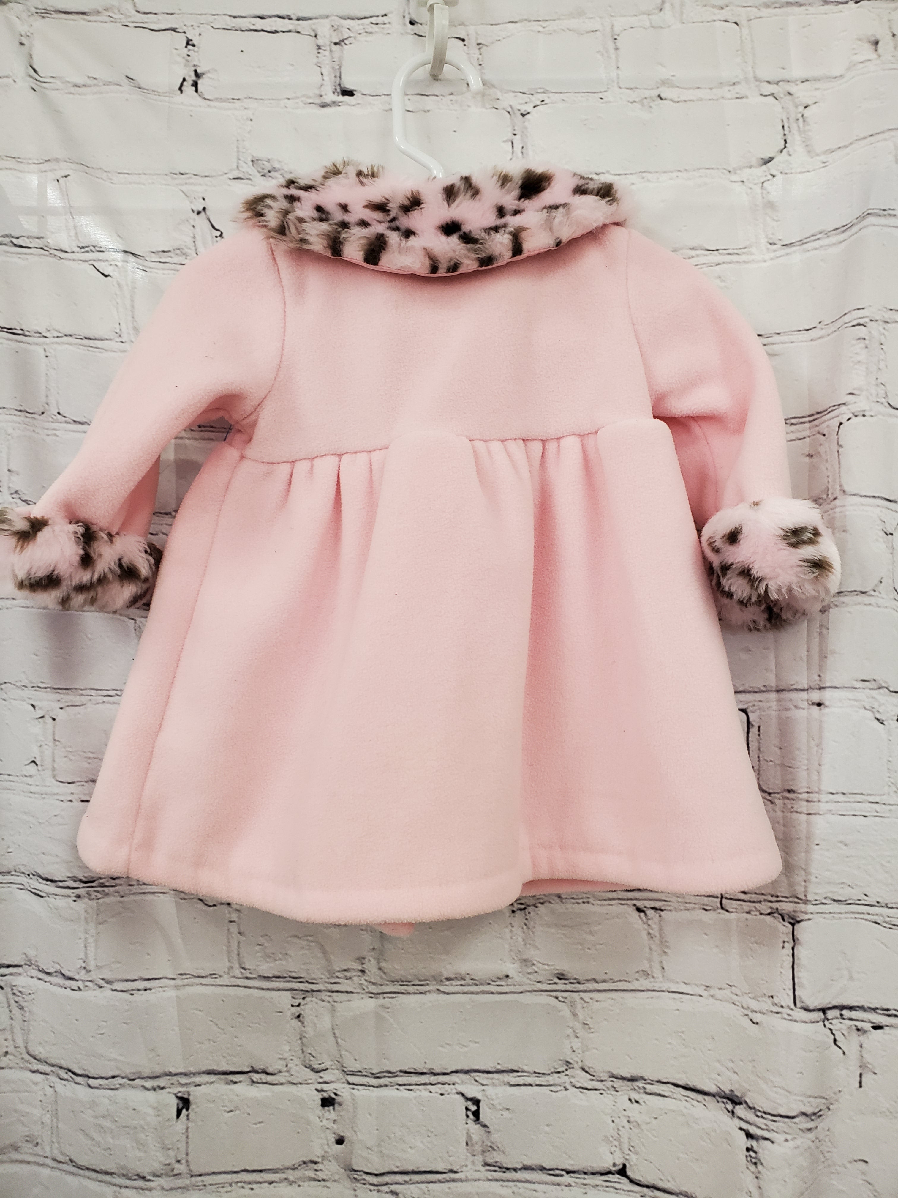 Starting Out baby girl coat pink/brown spots 9m